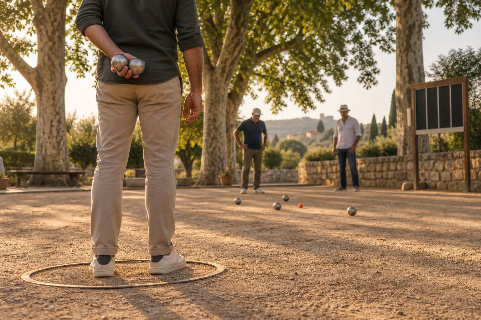 Illustration éditoriale du sujet : Règles de la triplette à la pétanque : mode d'emploi