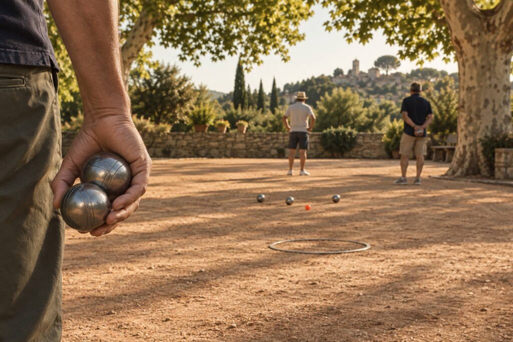 Illustration éditoriale du sujet : Règles de la triplette à la pétanque : mode d'emploi