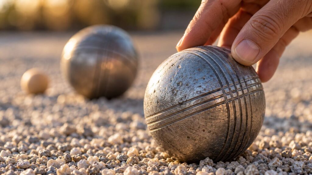 Illustration de détail sur le sujet : À quoi servent les stries sur une boule de pétanque